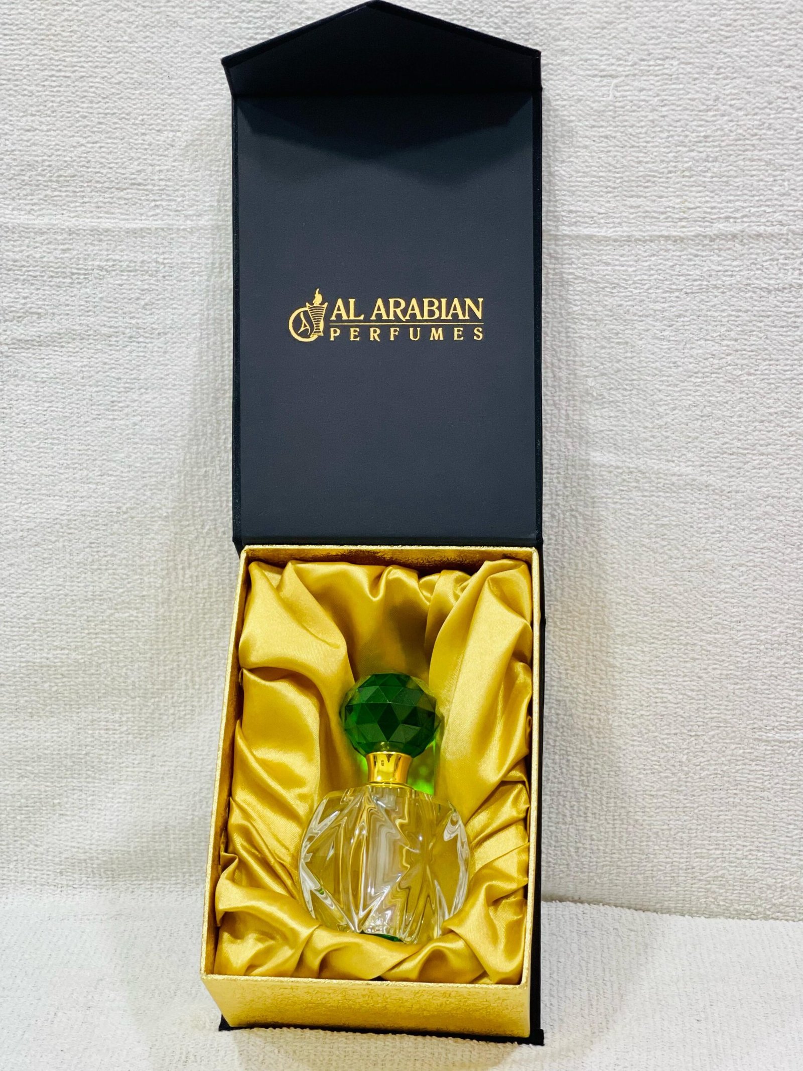 12MLCrystalbottleGreen_pic2_1200 12ml Crystal Attar Bottle